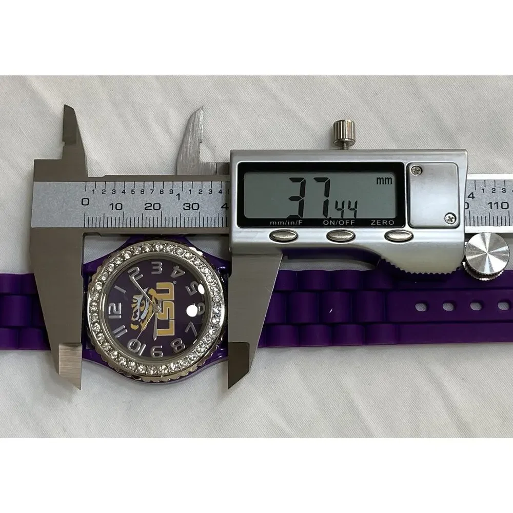 LSU Tigers Ladies Crystals Watch, Gift for Her Mom Anniversary, NCAA